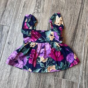 JANIE and JACK  Ruffle Spring Summer school Floral Top Girls 12/18M #43